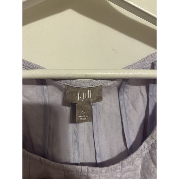 J. Jill Dress Large Crocus Lavender Linen Midi Aline Sleeveless Classic - Picture 2 of 11